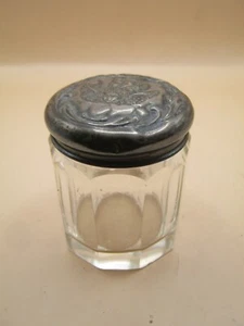 Antique Birmingham Sterling Silver & Glass Box Reynauls Cherubs Lid - Picture 1 of 5