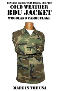 SEHR GUTER ZUSTAND MED / LANG USGI US MILITÄR WOODLAND BDU TOP MANTEL JACKE SHIRT KALTES WETTER - Bild 1 von 12