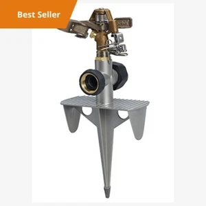 Heavy Duty Brass Impact Sprinkler with Large Area Coverage - Adjustable 360 Degr - Picture 1 of 2