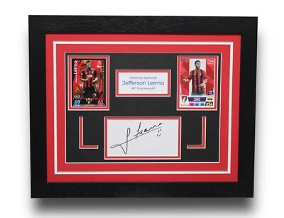 JEFFERSON LERMA AFC Bournemouth Framed SIGNED Autograph Card Display + COA Proof - Image 1 of 4