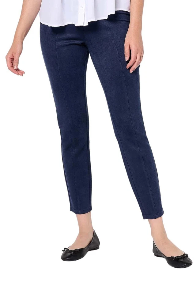 Isaac Mizrahi Live! Estate искусственной замши Slim-Leg брюки темно-синий - Изображение 1 из 1