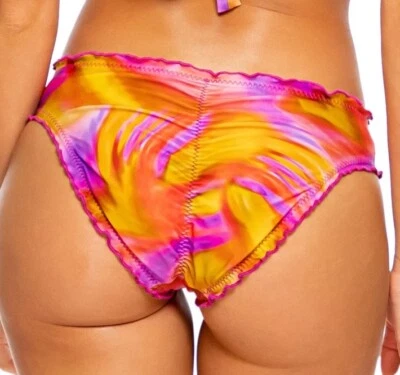 Luli Fama Dreamsicle Full Ruched Bikini Bottom Multicolored Size XS - Image 1 of 4
