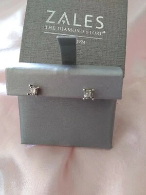 ZALES Jewelers White Gold Diamond Earrings Pierced - Image 1 of 4