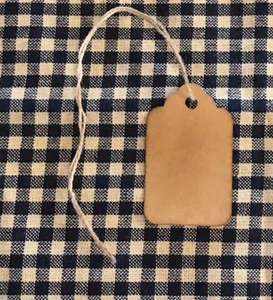 100 xsmall 1-3/4" x 1" Coffee Stained Primitive antique store price Hang Tags - Picture 1 of 3