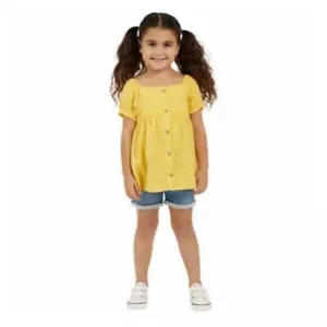 Koala Kids Toddler Girls Size 3T Denim Shorts Golden Yellow Top 2 Piece Set NWT - Picture 1 of 4