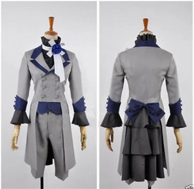 Fantasia Cosplay QUENTE Black Butler 3 Ciel Cos Phantomhive Terno Cinza - Imagem 1 de 4