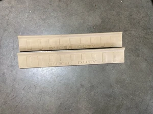 2008-2016 FORD F250 F350 FRONT DOOR SILLS KICK PLATES PANELS TAN - Picture 1 of 2