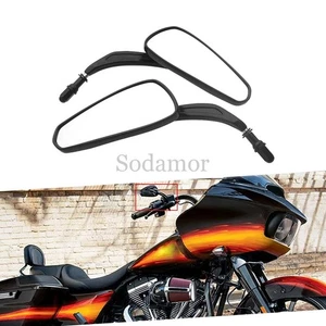Black Front Rearview Side Mirror 8mm Fit for Harley Touring Road Glide Sportster - Foto 1 di 24