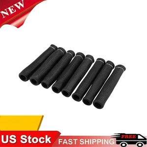 2500° 6" Spark Plug Wire Boots Protector Black Sleeve Heat Shield Cover 8Pcs USA - Foto 1 di 12