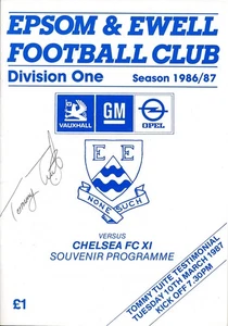 SIGNIERTES PROGRAMM - Epsom & Ewell v Chelsea 1987 mit TOMMY TUITE Autogramm - Bild 1 von 1