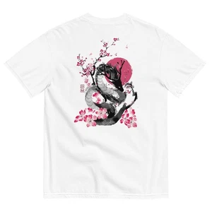 T-shirt giapponese Dragon Sakura maglietta vintage arte colori comodi 1717 streetwear - Foto 1 di 27