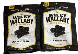 Wiley Wallaby Soft & Chewy CLASSIC BLACK Gourmet Australian Licorice 10oz 2 PK - Picture 1 of 2