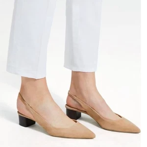 Cordones de gamuza Theory Block Heel en arcilla beige talla 10 40 - Imagen 1 de 9