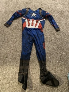 Kids Marvel Captain America Muscle Halloween Costume Jumpsuit M 8-10 - Picture 1 of 5