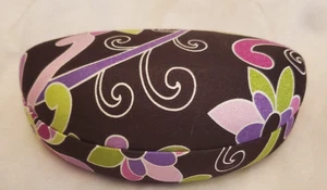 Vintage Vera Bradley Hart Brillenetui schwarz/lila/grün Blumenmuster - Bild 1 von 2
