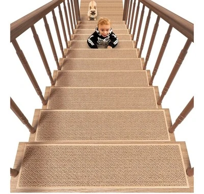 PADOOR Non Slip Stair-Treads,Rubber Backing Stair-Runners for Wooden Steps,15PCS - Image 1 of 4