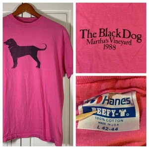 The Black Dog T-Shirt Large Martha's Vineyard 1988 Vtg Graphic Tee Single Stitch - Picture 1 of 14