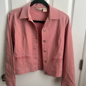 Tommy Bahama Silk Blend Jacket Button Front Blazer Career XS Pink Soft - Picture 1 of 9