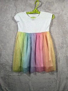 Wonder Nation Girls' Dress Size Small 6-6X Rainbow Ruffle Easter - Free Shipping - Picture 1 of 8