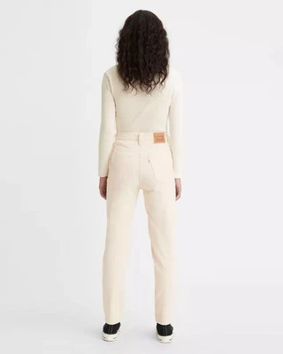 NUEVO Pantalones de Pana Levis Cintura Alta Mamá Jeans Para Mujer Talla 29x27 Crema Foto 1 de 4