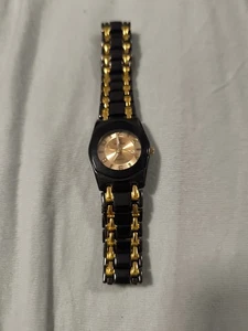Chalisson Damen Uhr Gold Metall Schwarz Armband Analog - Bild 1 von 4