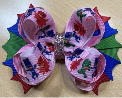 Mask PJ Character Pink Inspired Hair Bow - Image 1 of 3