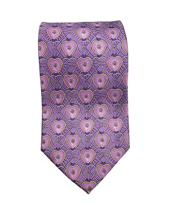 Faberge Silk Tie Pink Purple Hearts Designer USA Made Luxury Valentine Des 117 - Picture 1 of 9