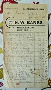 InvoiceH W Banks 32A Stricklandgate Kendal 1928 - Picture 1 of 1