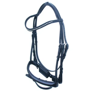 Döbert Trensenzaum schwed. kombiniert, Stirnband Strass geschwungen - Bild 1 von 4