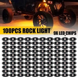 100X Amber LED Rock Light Underglow Lamp Offroad Truck Underbody Neon EAW - Picture 1 of 11
