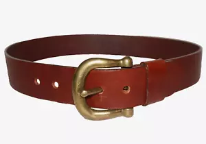 Women's EDDIE BAUER Deep Rusted-Tan Leather 1.5" Wide Belt MEDIUM USA - Picture 1 of 8