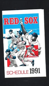 Boston Red Sox 1991 programma tascabile Boston Globe - Foto 1 di 2