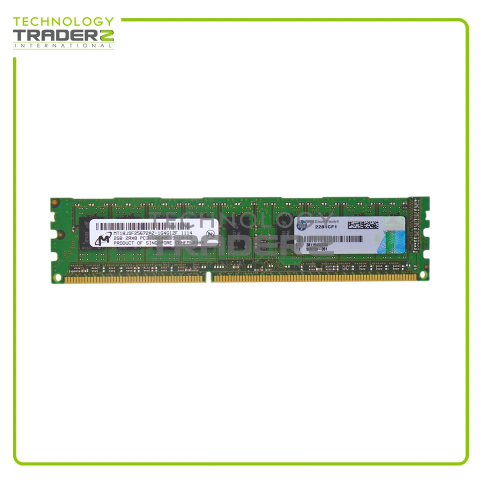 Lot Of 12 HP 2GB PC3-10600E DDR3-1333MHz ECC 2Rx8 Memoria 500670-B21 500209-061 - Immagine 1 di 1