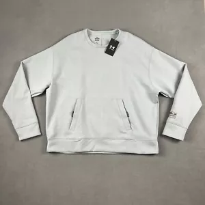 UA Under Armour Summit Knit Crew Mens XL Blue Pullover Sweater Sweatshirt NEW - Picture 1 of 11