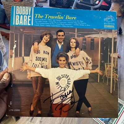 BOBBY BARE The Travelin' Bare Vinyl LP 1964 Mono RCA LPM-2955 / AUTOGRAPHED VG+ - Image 1 of 4