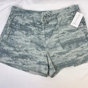 Athleta Shorts Farallon Kordelzug Baumwolle nebelgrün Küste tarnfarben Damen neu mit Etikett Größe 3X - Bild 1 von 7