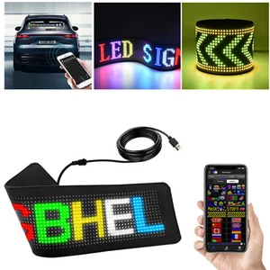 Bluetooth APP RGB LED Screen Message Scrolling Sign Board for Shop Bar Car - Picture 1 of 16