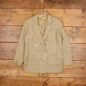 Vintage Burberry Blazer Jacket L Check Beige Womens - Picture 1 of 9
