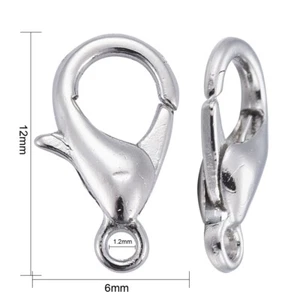 5/10/25/50/100 Karabiner 12 mm Karabinerhaken Verschlüsse platin silber Hacken - Bild 1 von 2