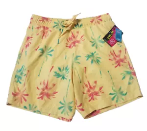 NWT Surf Society Mens S Swim Trunks Palm Trees Mesh Lined Pockets Bathing Suit - Picture 1 of 4