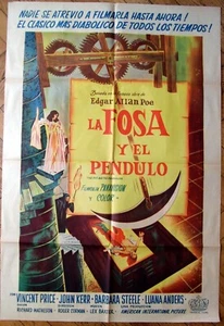 PIT AND THE PENDULUM Vincent Price 1961 1SH Movie POSTER Roger Corman RARE Ed. - Bild 1 von 4