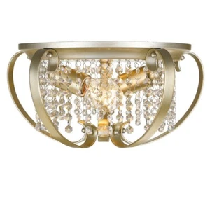 Ella 2-Light White Gold Flush Mount Light by Golden Lighting - Picture 1 of 1