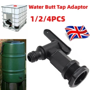 1/2/4PCS Water Butt Tap For Barrel Plastic Adaptor Beer Rain Brew 3/4" UK - Picture 1 of 11