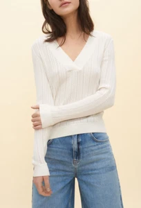 Claudie Pierlot Women's Sweater Size 2 / M V-Neck Knit CFPPU00407 - Picture 1 of 10