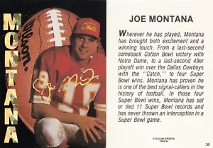 (69) 1993/94 Joe Montana Stadium Sports Gold Foil Lot - 49ers Chiefs - Picture 1 of 2