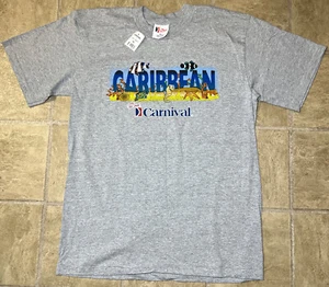 NWT Carnival Cruises 'Caribbean' The Fun Ships T-Shirt Gray Mens Size XL - Picture 1 of 8