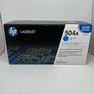 HP CE251A 504A Genuine OEM NEW CYAN Toner Cartridge SEALED BOX - Picture 1 of 5