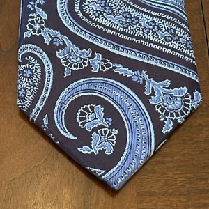 Countess Mara Blue 100% Silk Men’s Neck Tie Made In China - Picture 1 of 9
