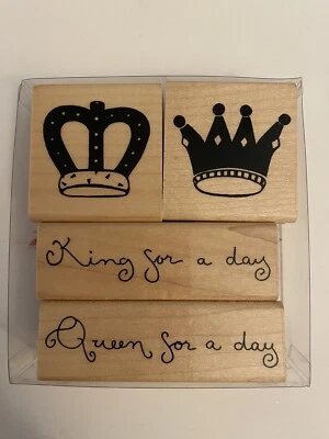 4 estampillas de goma montadas en madera CTMH S364 Your Highness usadas en excelente estado RS5 Foto 1 de 4