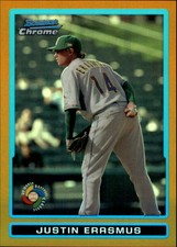 2009 Bowman Chrome WBC Prospects Gold Refractors #BCW11 Justin Erasmus /50